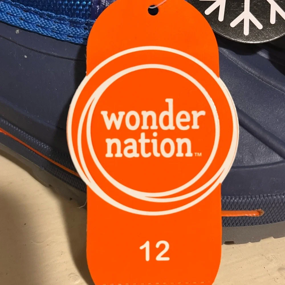 Wonder Nation Kids' Blue and Orange Snow Boots